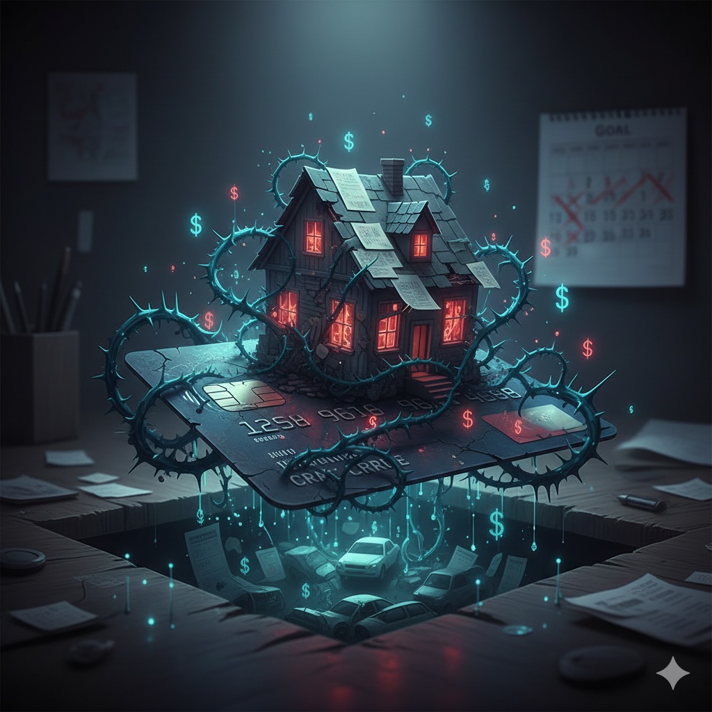 Credit card debt trapping a home and causing long-term financial instability