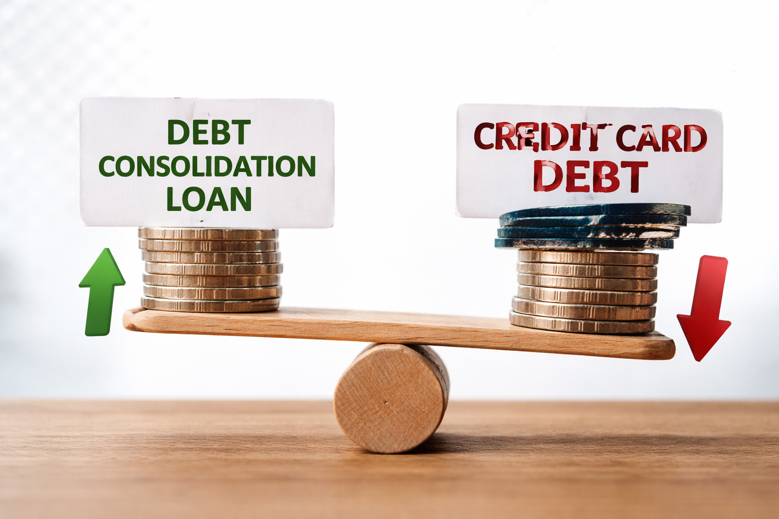 Debt consolidation loan compared to credit card debt showing long-term cost difference