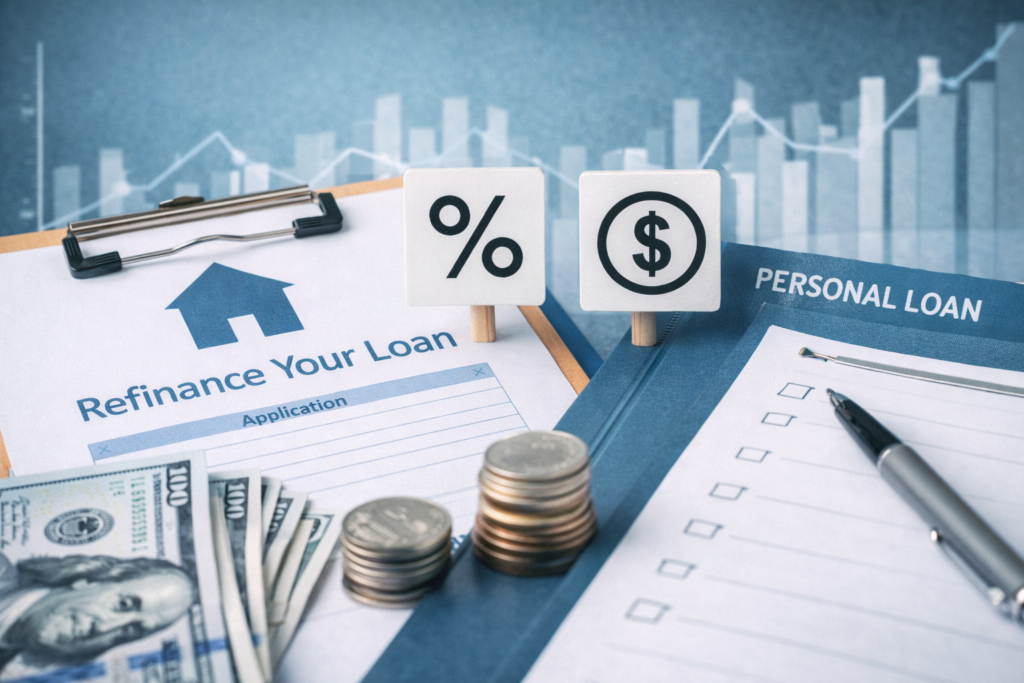 Interest rates influencing refinance rates and personal loan decisions in everyday finance